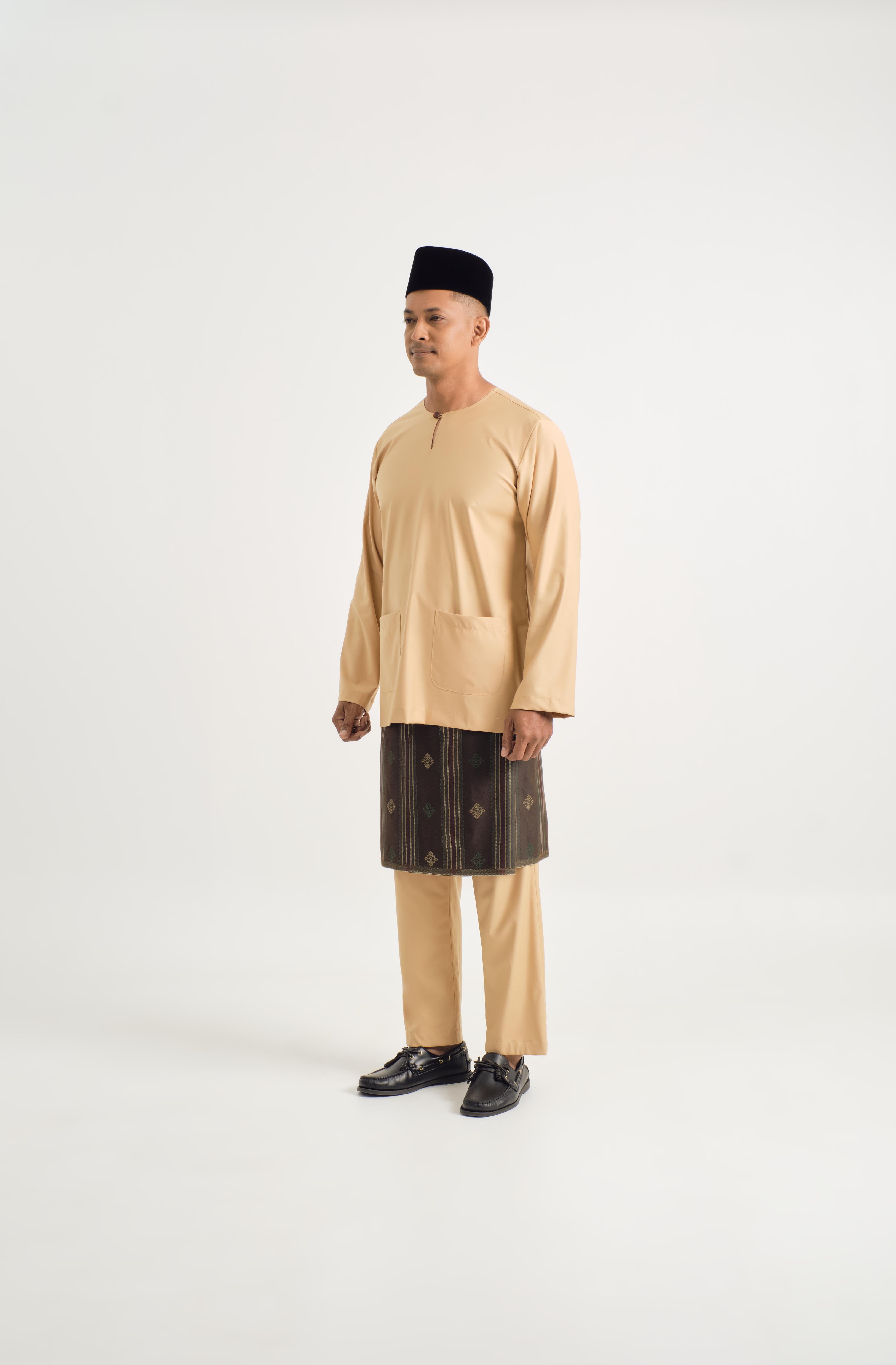 Patawali Modern Fit Baju Melayu Teluk Belanga - Golden Rod