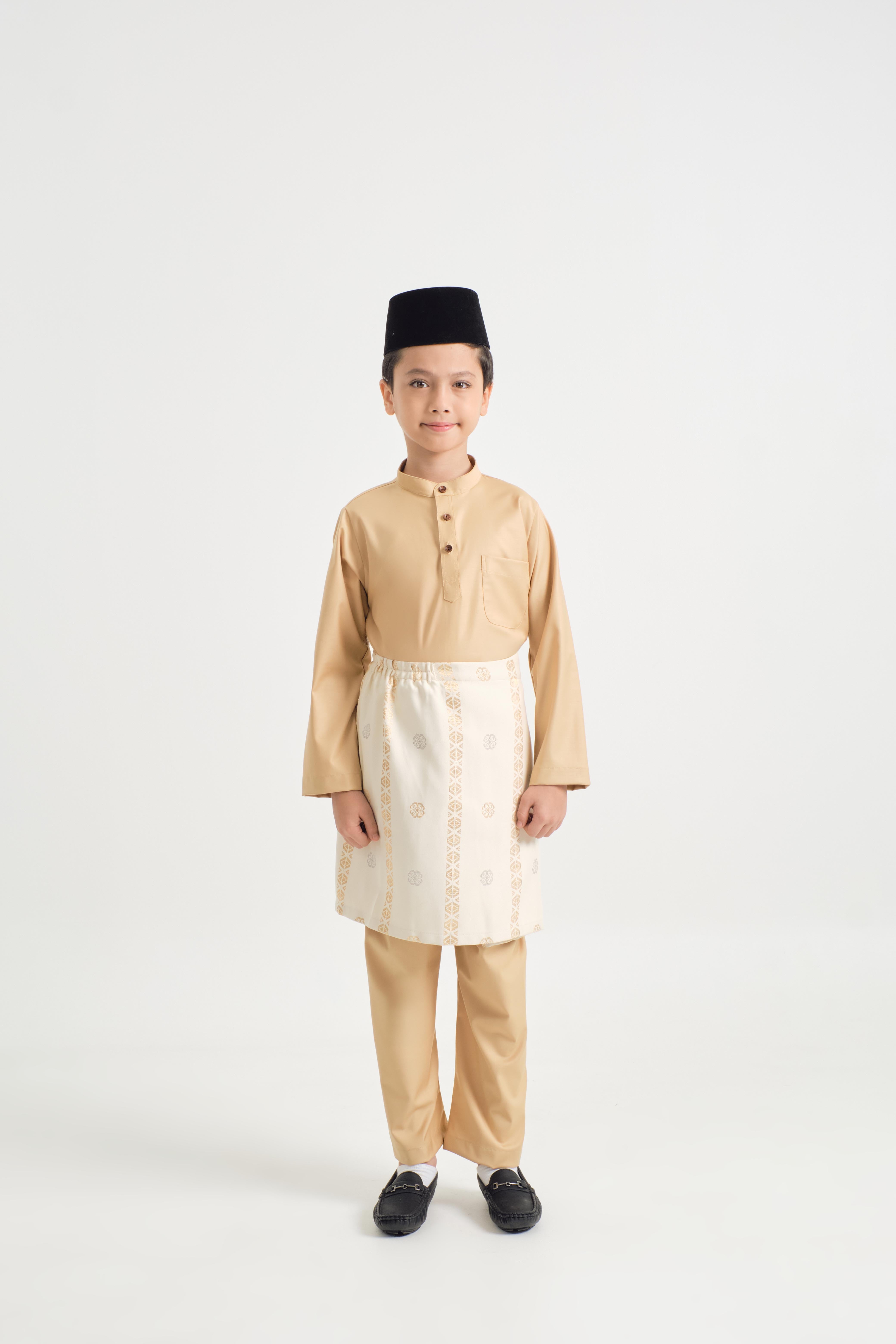 Patawali Boys Baju Melayu Cekak Musang - Golden Rod