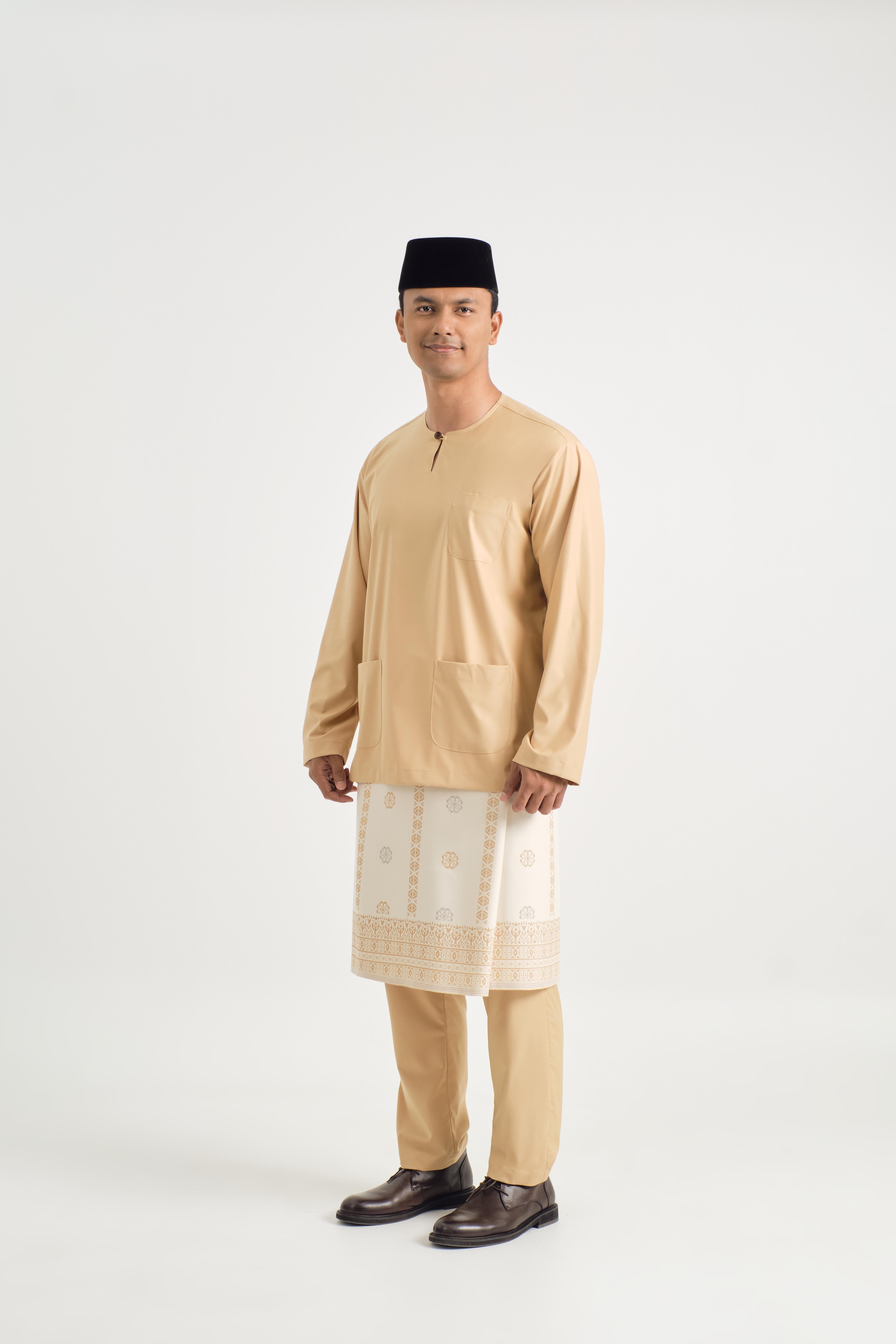 Patawali Classic Fit Baju Melayu Teluk Belanga - Golden Rod