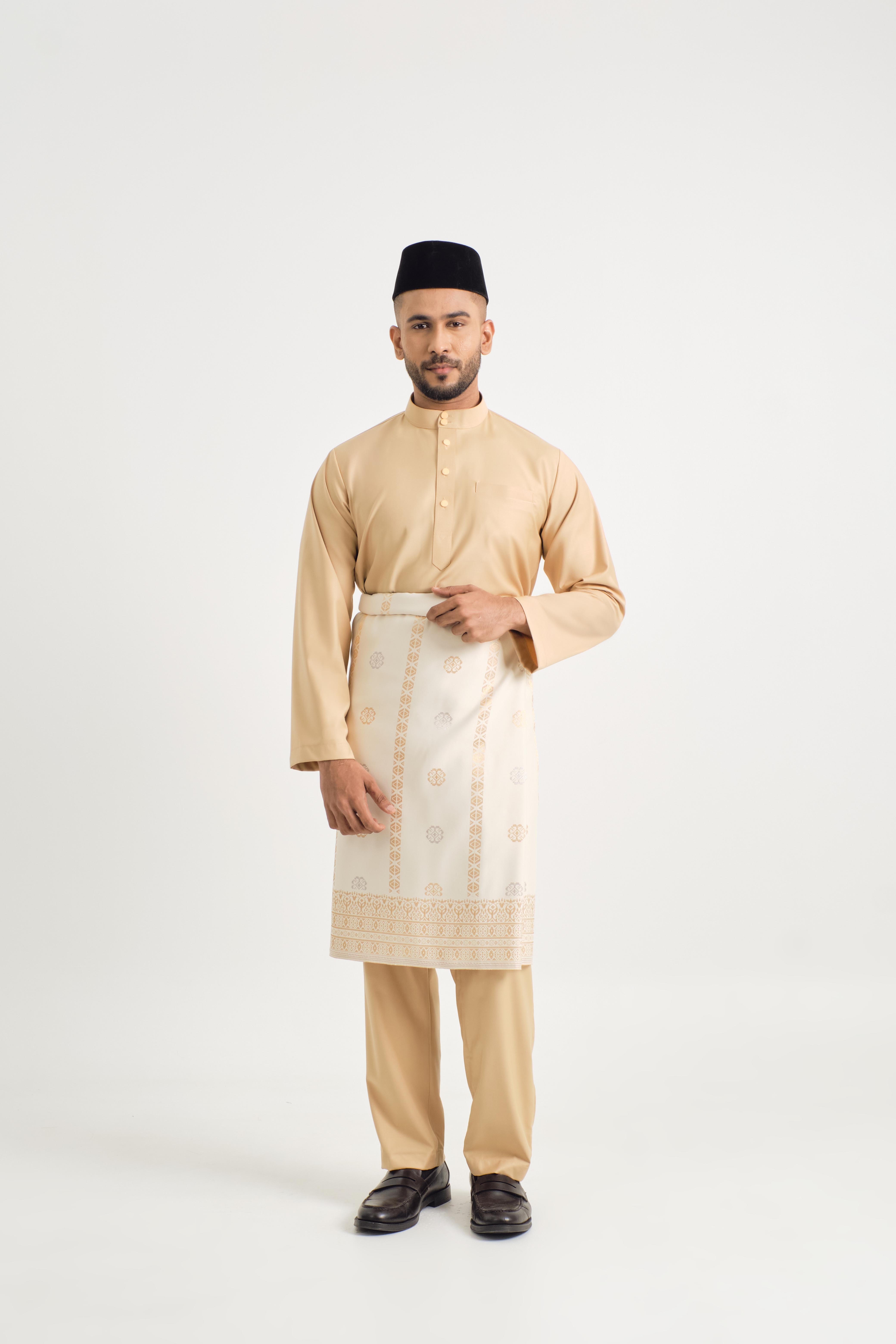 Patawali Baju Melayu Cekak Musang - Golden Rod