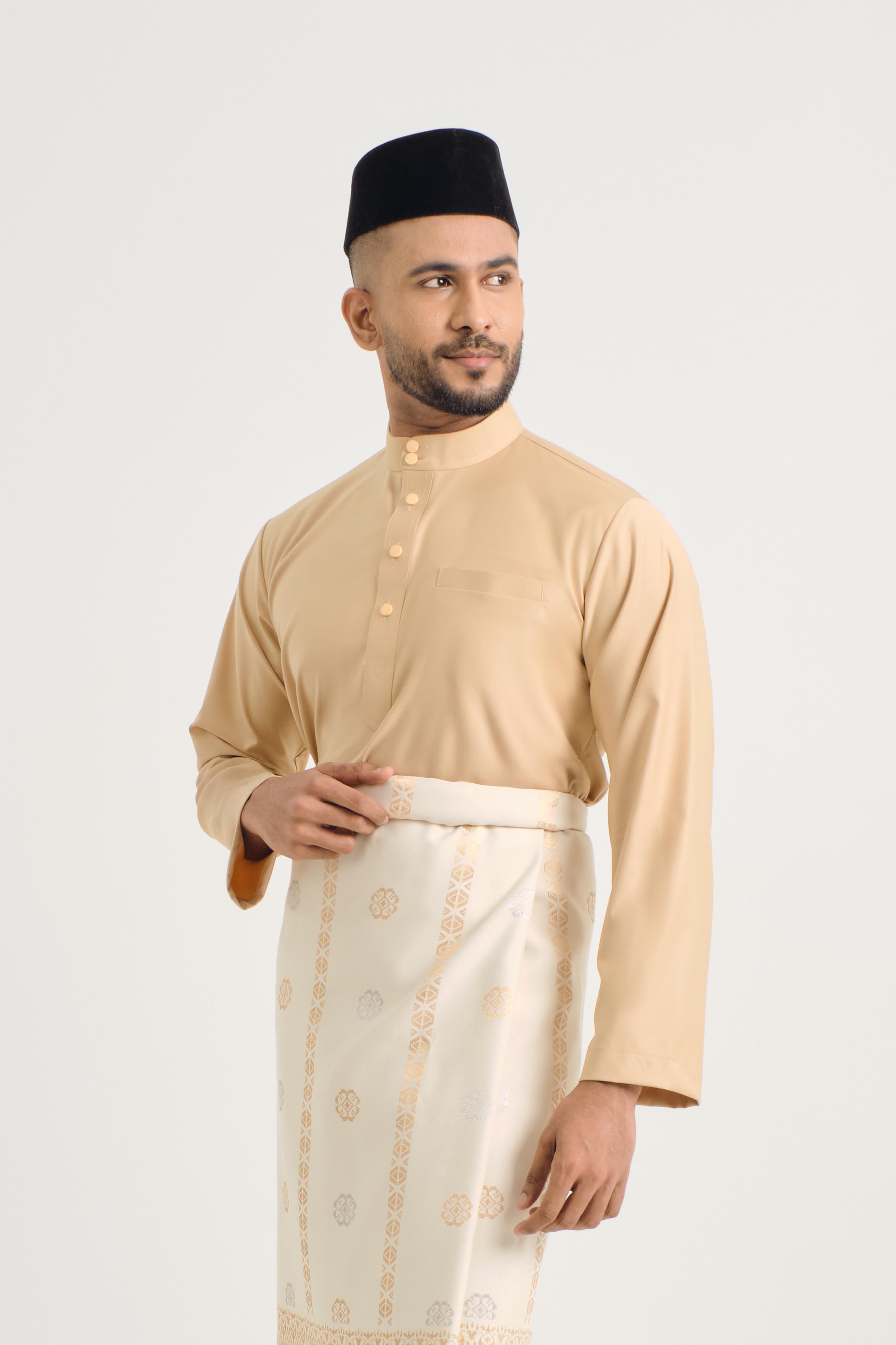 Patawali Baju Melayu Cekak Musang - Golden Rod