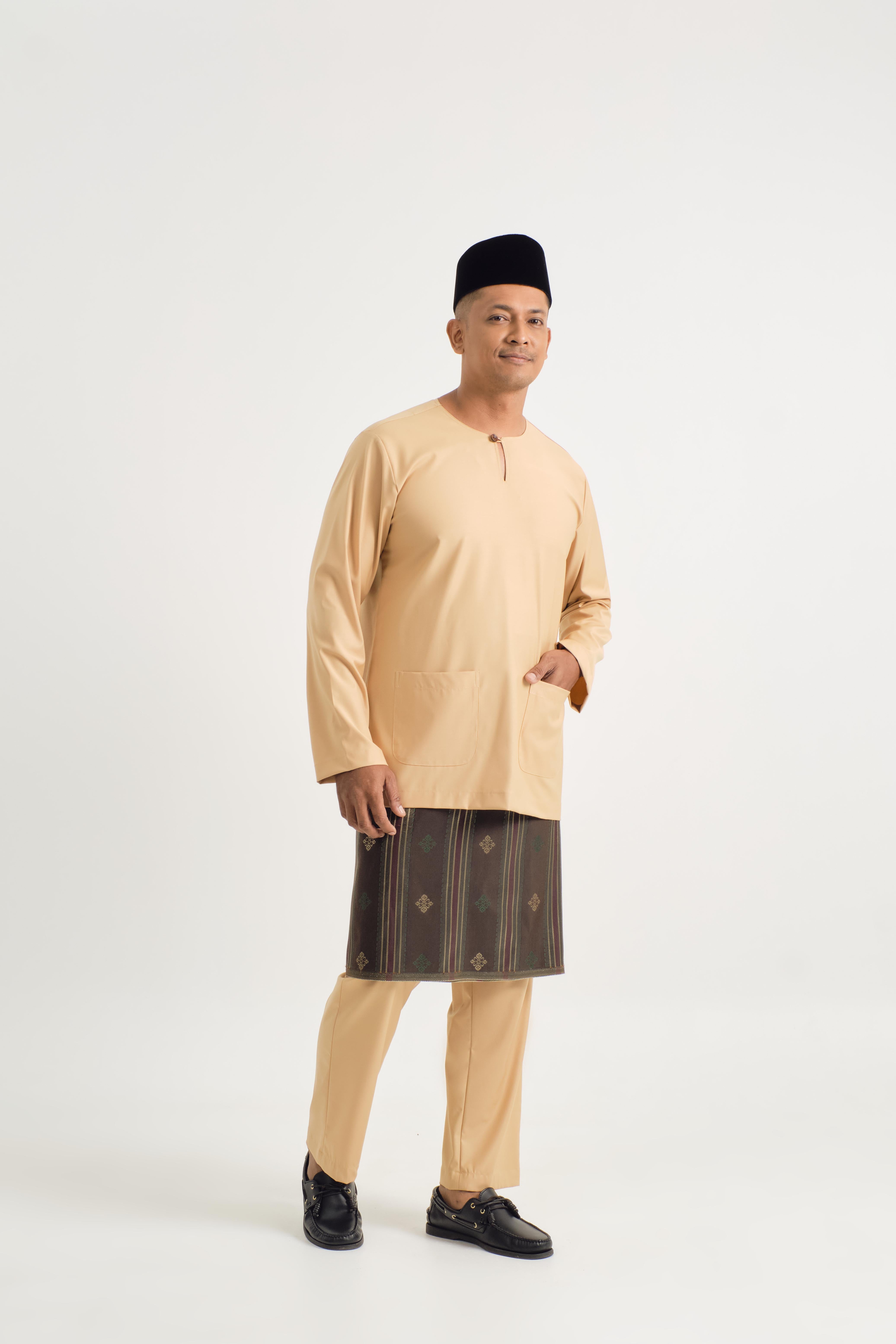 Patawali Modern Fit Baju Melayu Teluk Belanga - Golden Rod