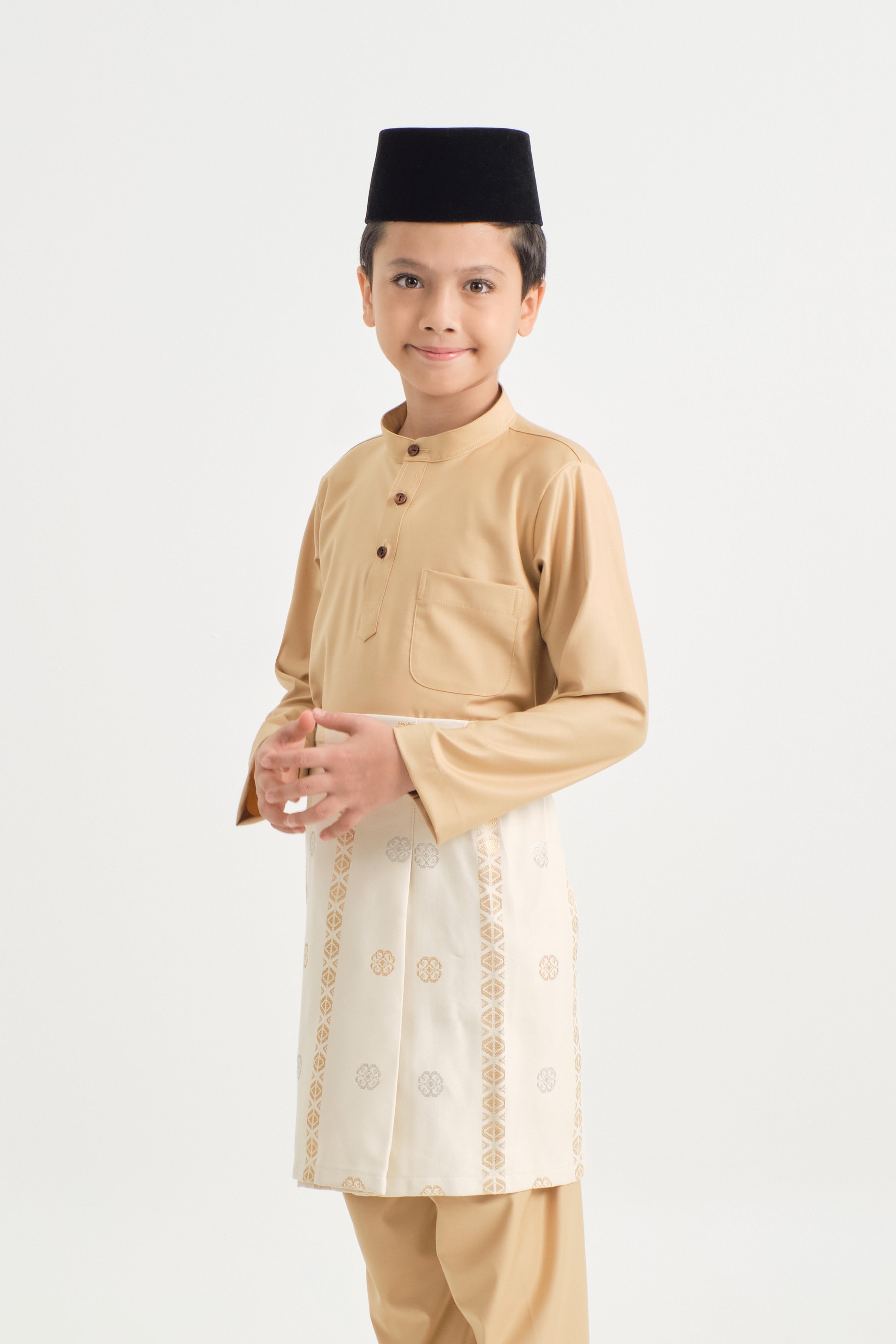 Patawali Boys Baju Melayu Cekak Musang - Golden Rod