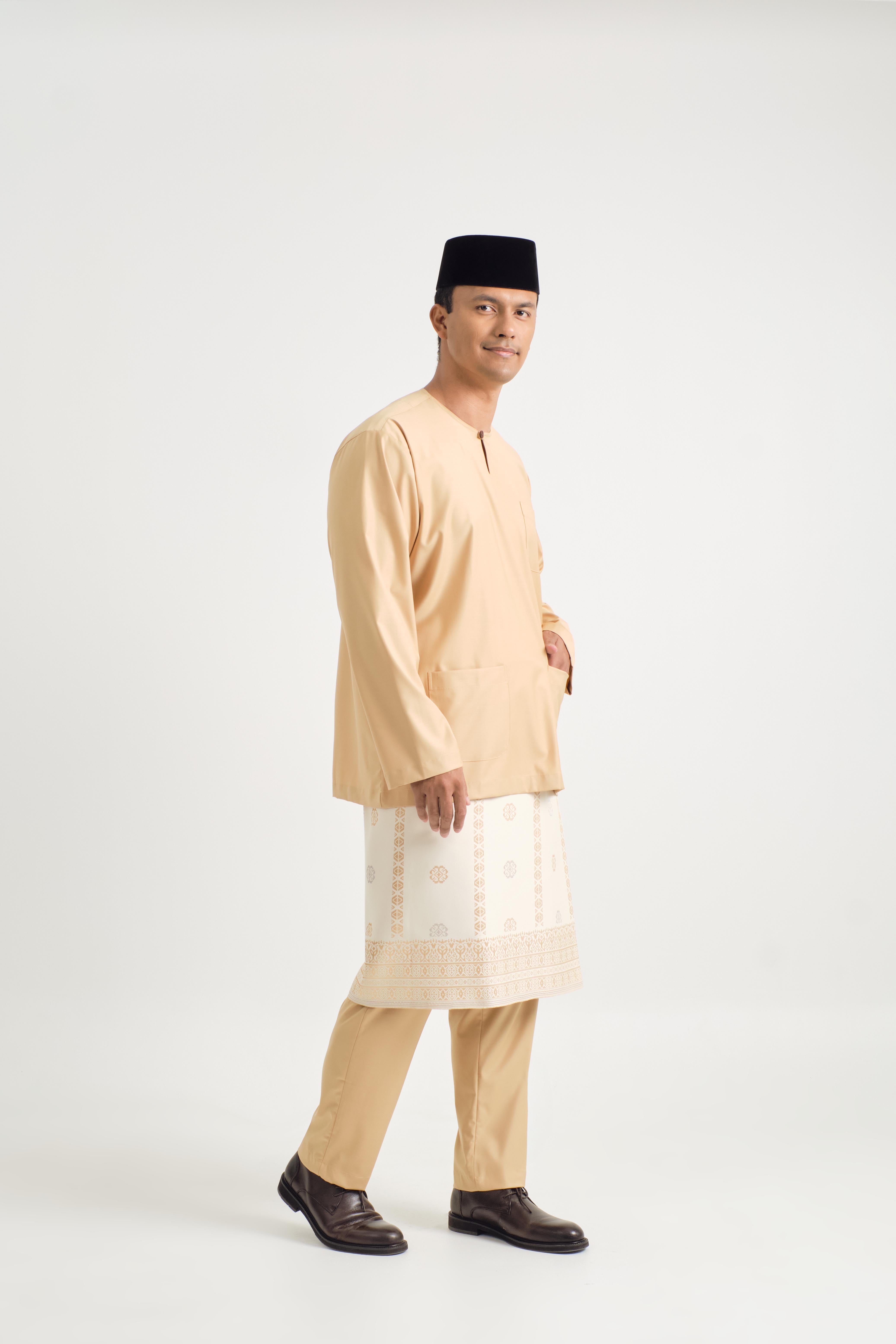 Patawali Classic Fit Baju Melayu Teluk Belanga - Golden Rod