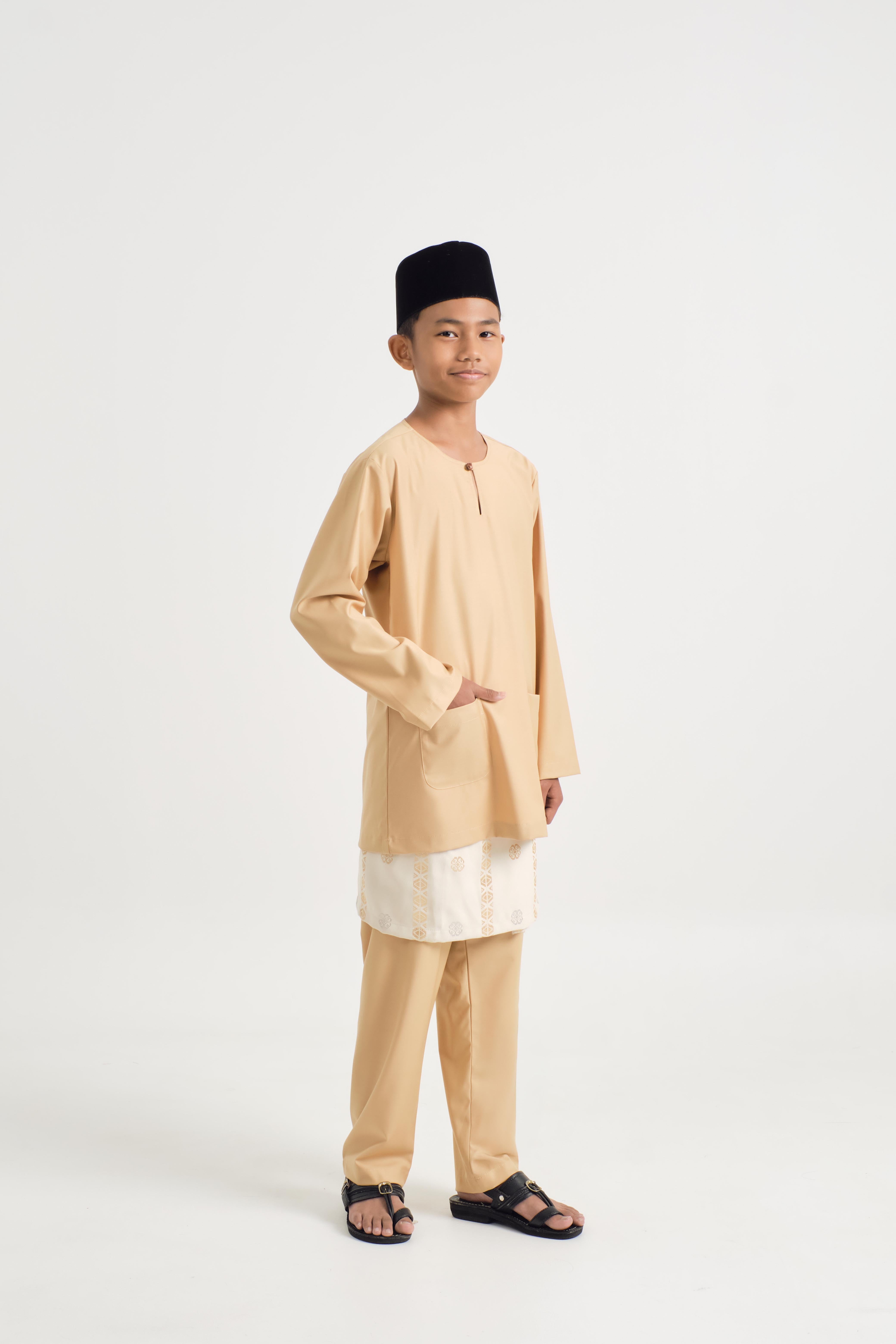 Patawali Boys Baju Melayu Teluk Belanga - Golden Rod