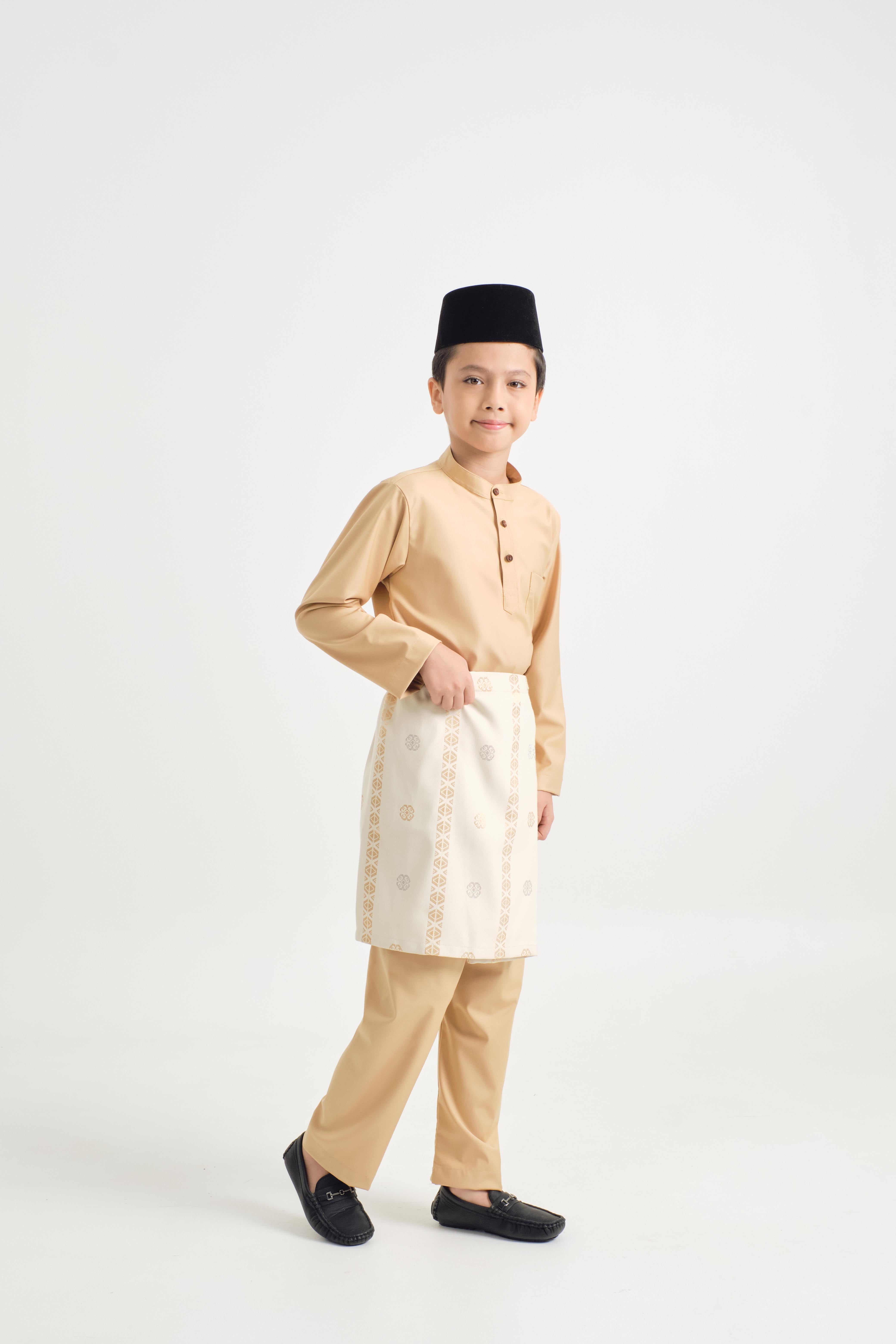 Patawali Boys Baju Melayu Cekak Musang - Golden Rod