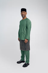 Patawali Modern Fit Baju Melayu Teluk Belanga - Grass Green