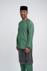 Patawali Modern Fit Baju Melayu Teluk Belanga - Grass Green