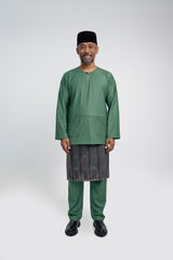 Patawali Modern Fit Baju Melayu Teluk Belanga - Grass Green