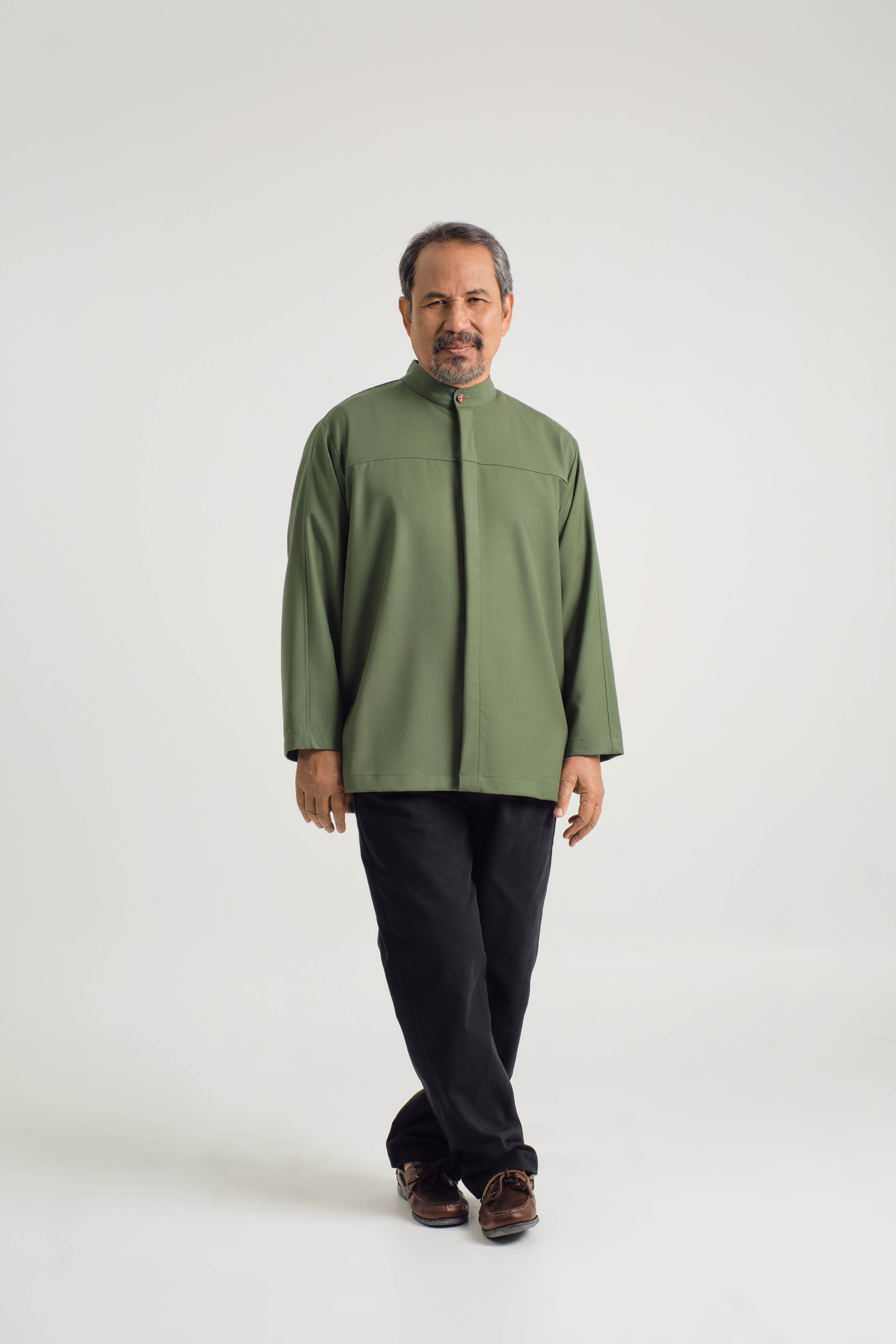 KHATAM x M.NASIR : Layang Collared Top - Green