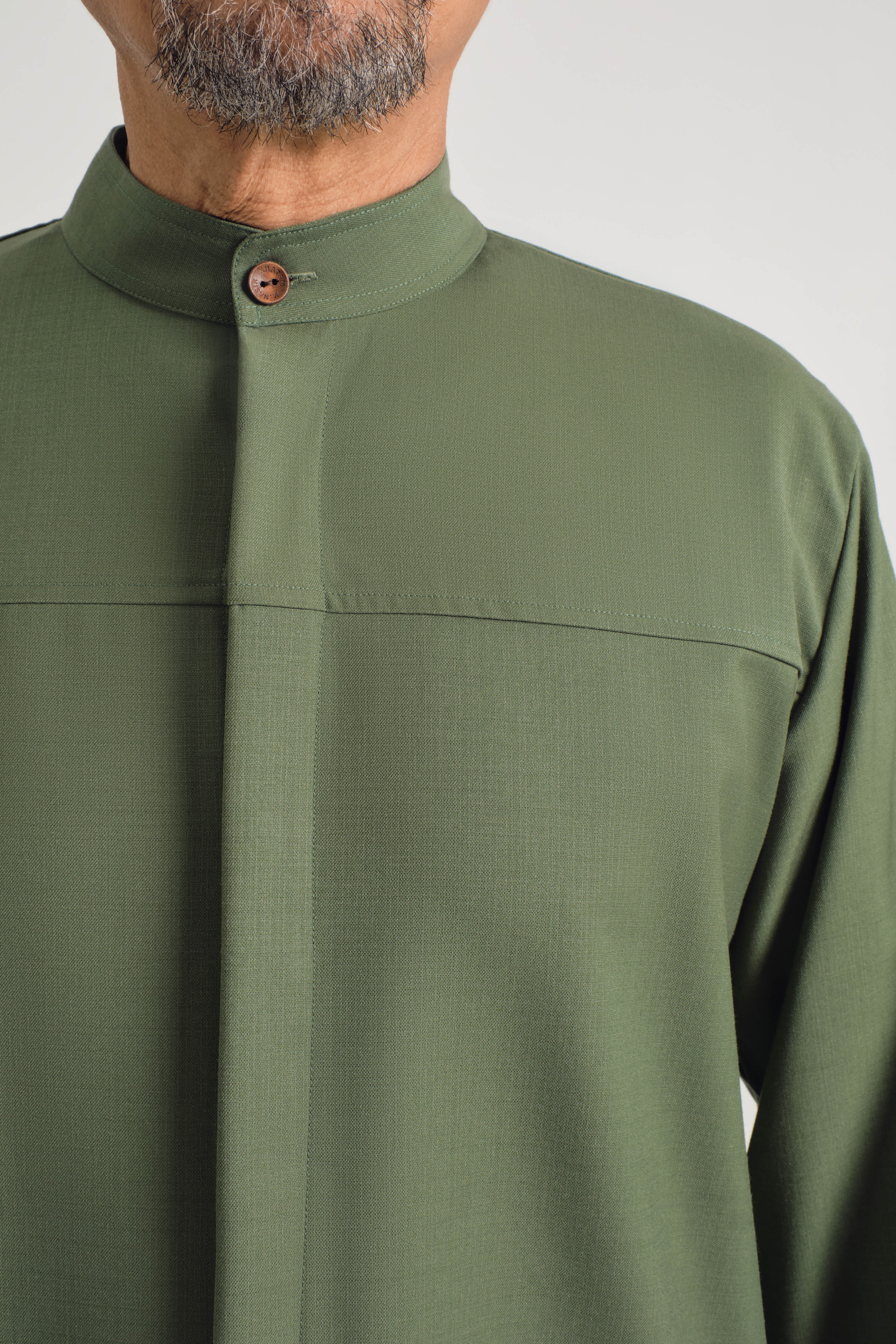 KHATAM x M.NASIR : Layang Collared Top - Green