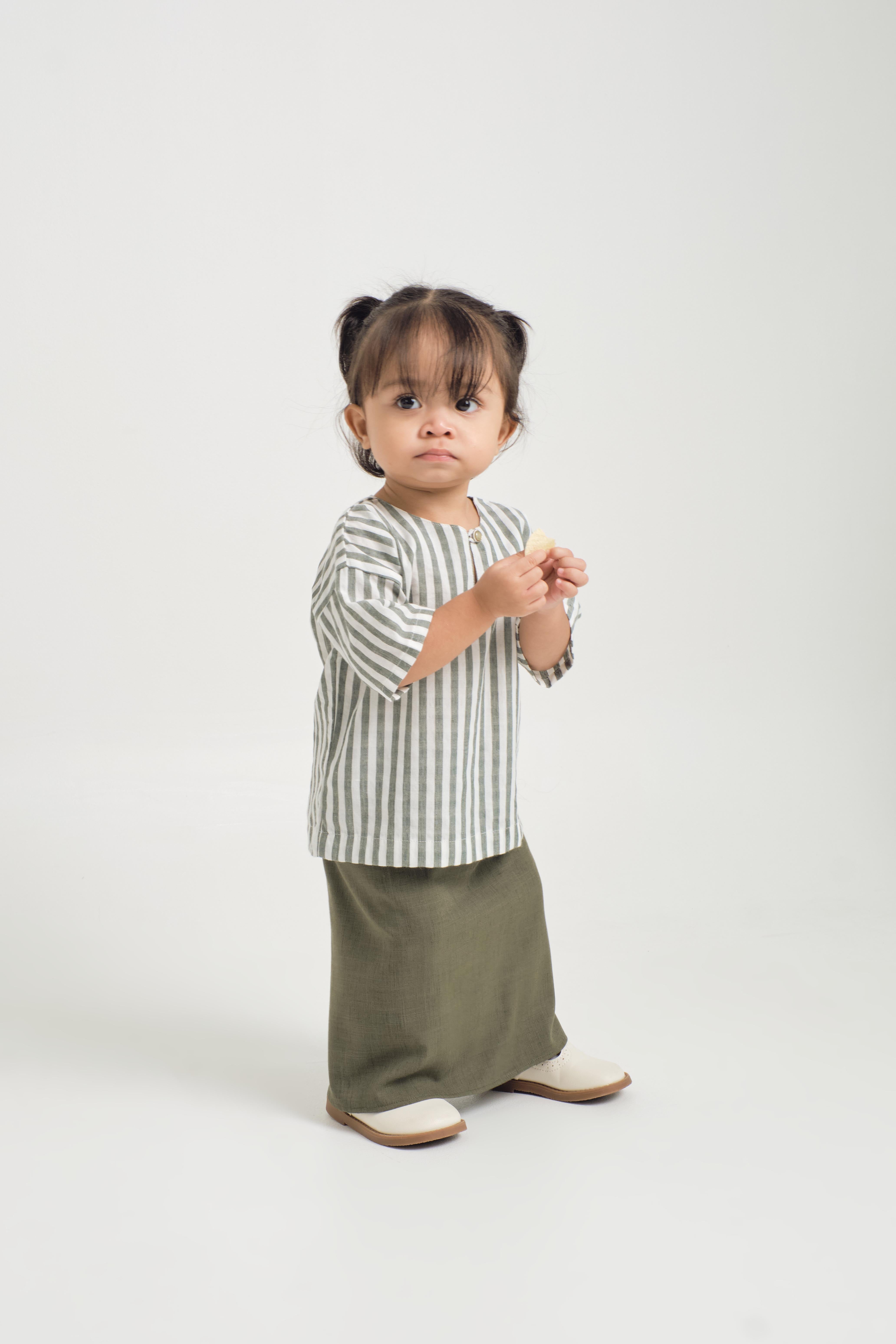 Pangku Baby Girls Kurung Kedah - Stripe Green