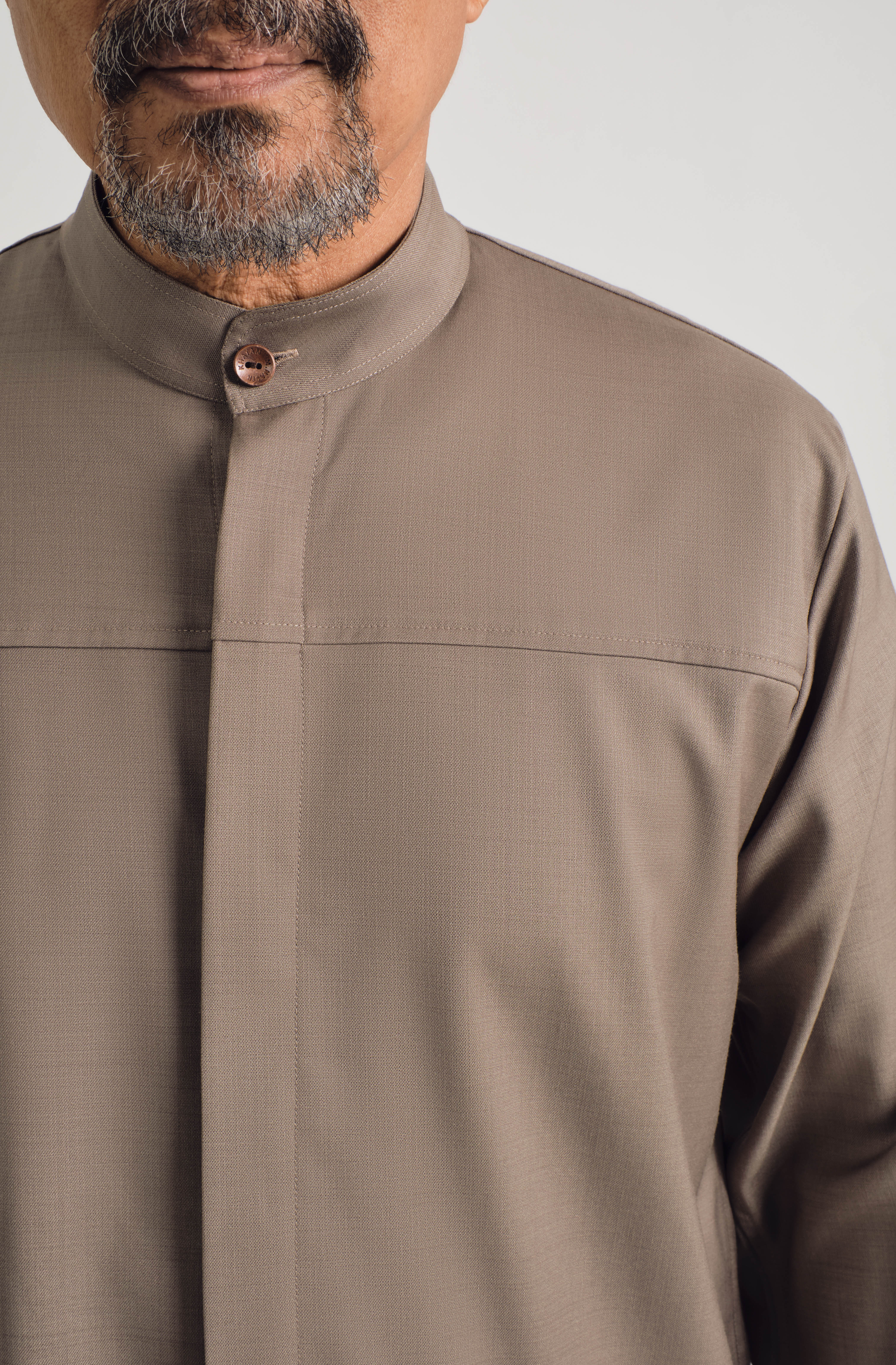 KHATAM x M.NASIR : Layang Collared Top - Grey