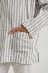 Pangku Boys Top - Stripe Grey