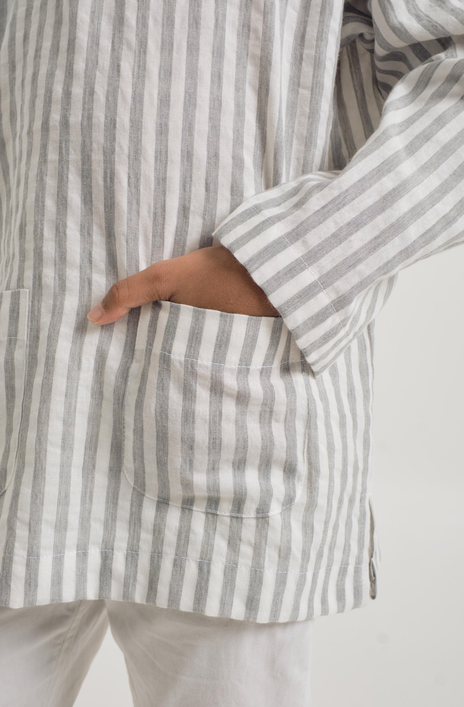 Pangku Boys Top - Stripe Grey