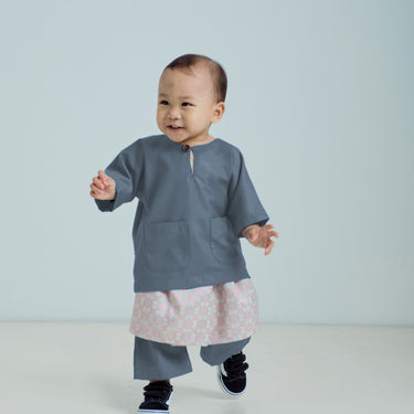 Patawali Baby Boys Baju Melayu Teluk Belanga - Grey