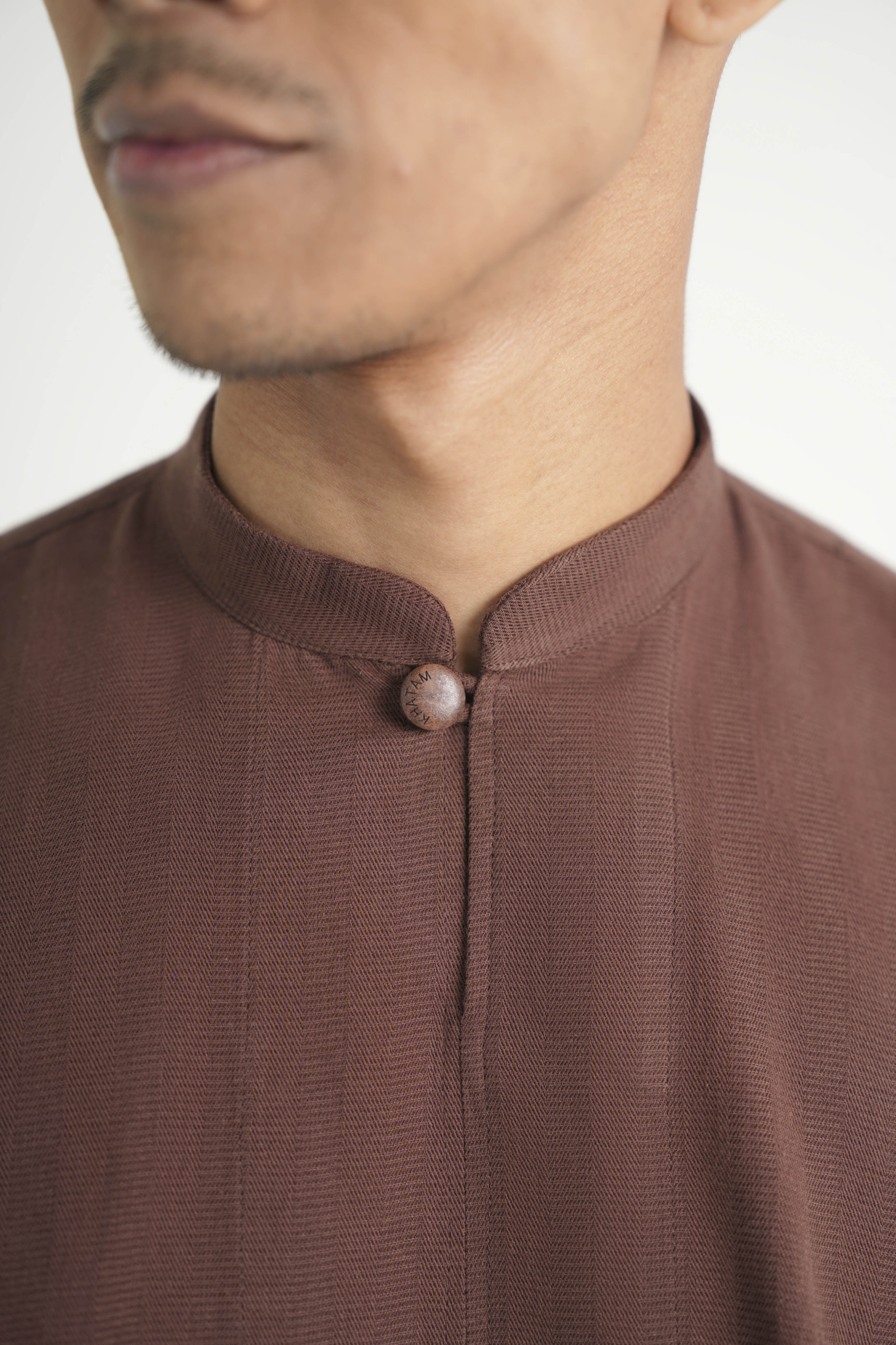 Jalenan Modern Fit Collared Top  - Cocoa Brown