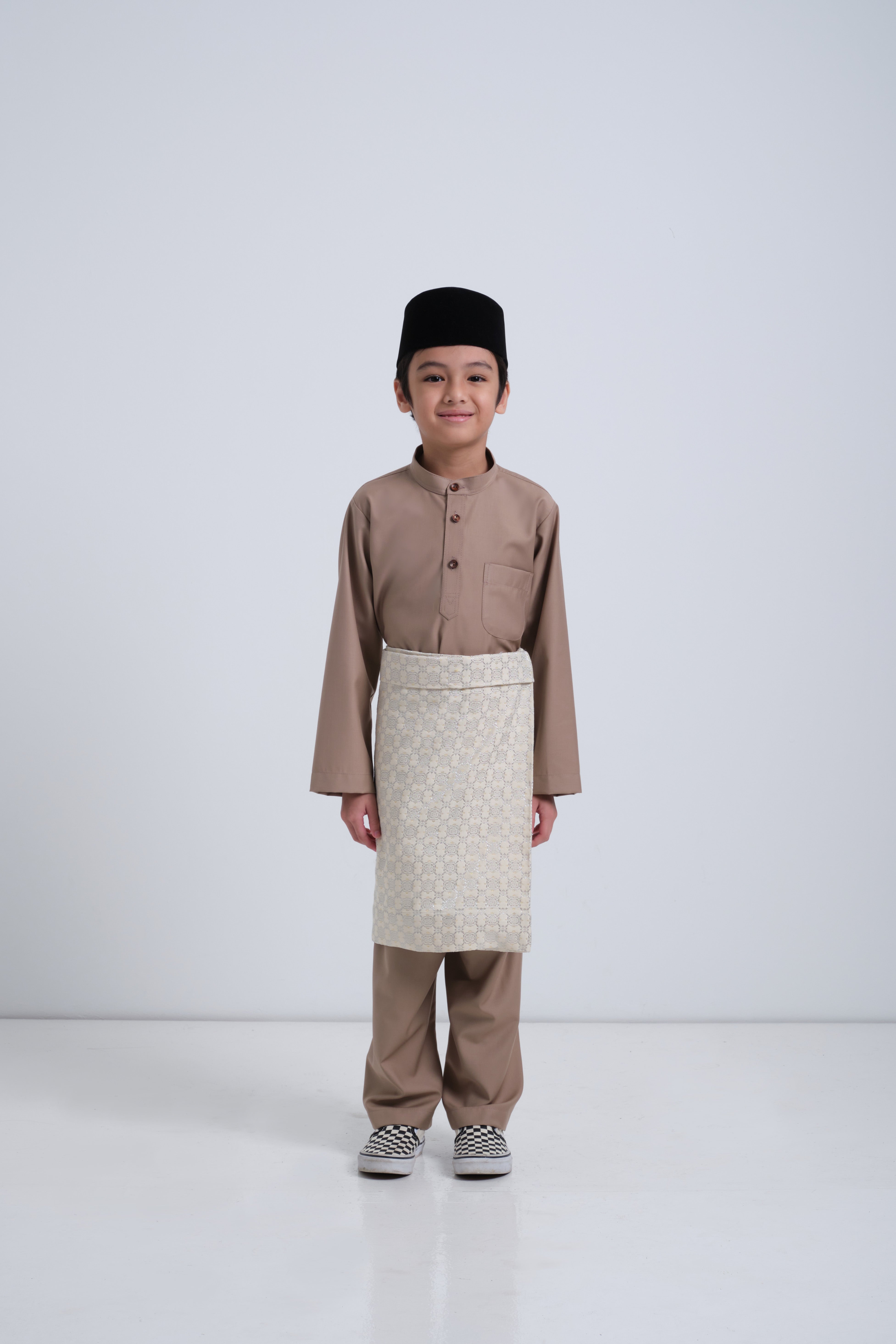Patawali Boys Baju Melayu Cekak Musang - Hazelnut