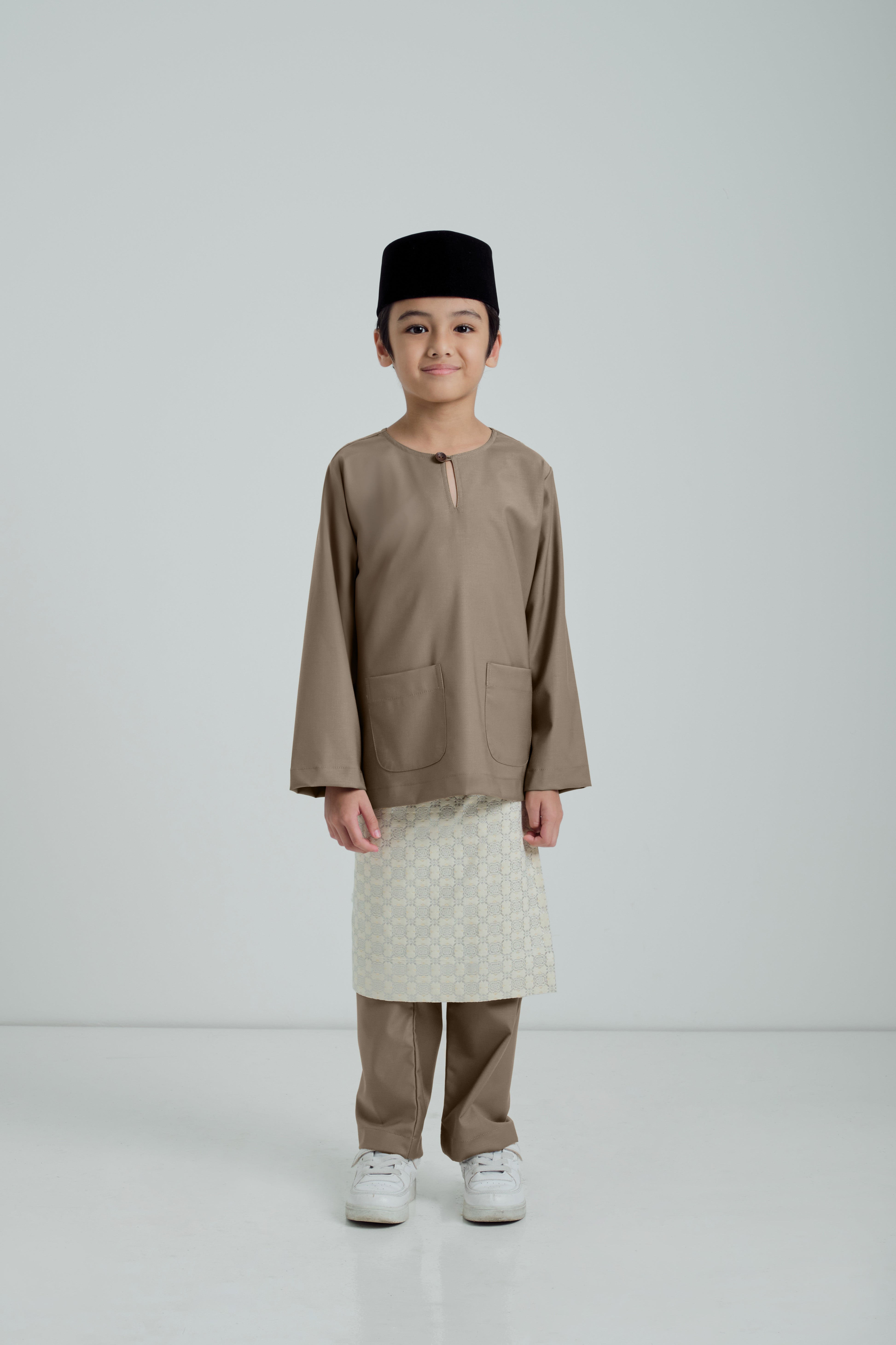 Patawali Boys Baju Melayu Teluk Belanga - Hazelnut