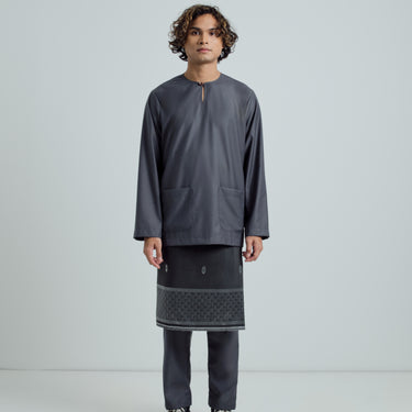 Patawali Modern Fit Baju Melayu Teluk Belanga - Iron Grey