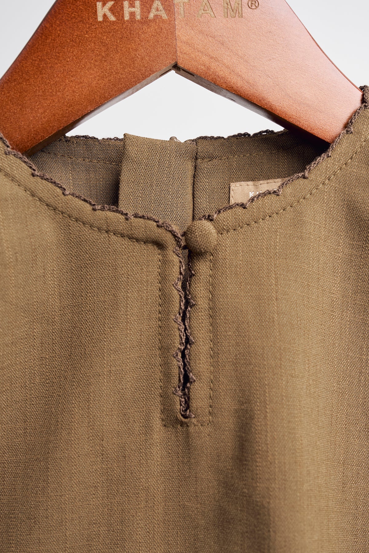 Kemudi Baby Girl Baju Kurung - Olive Brown