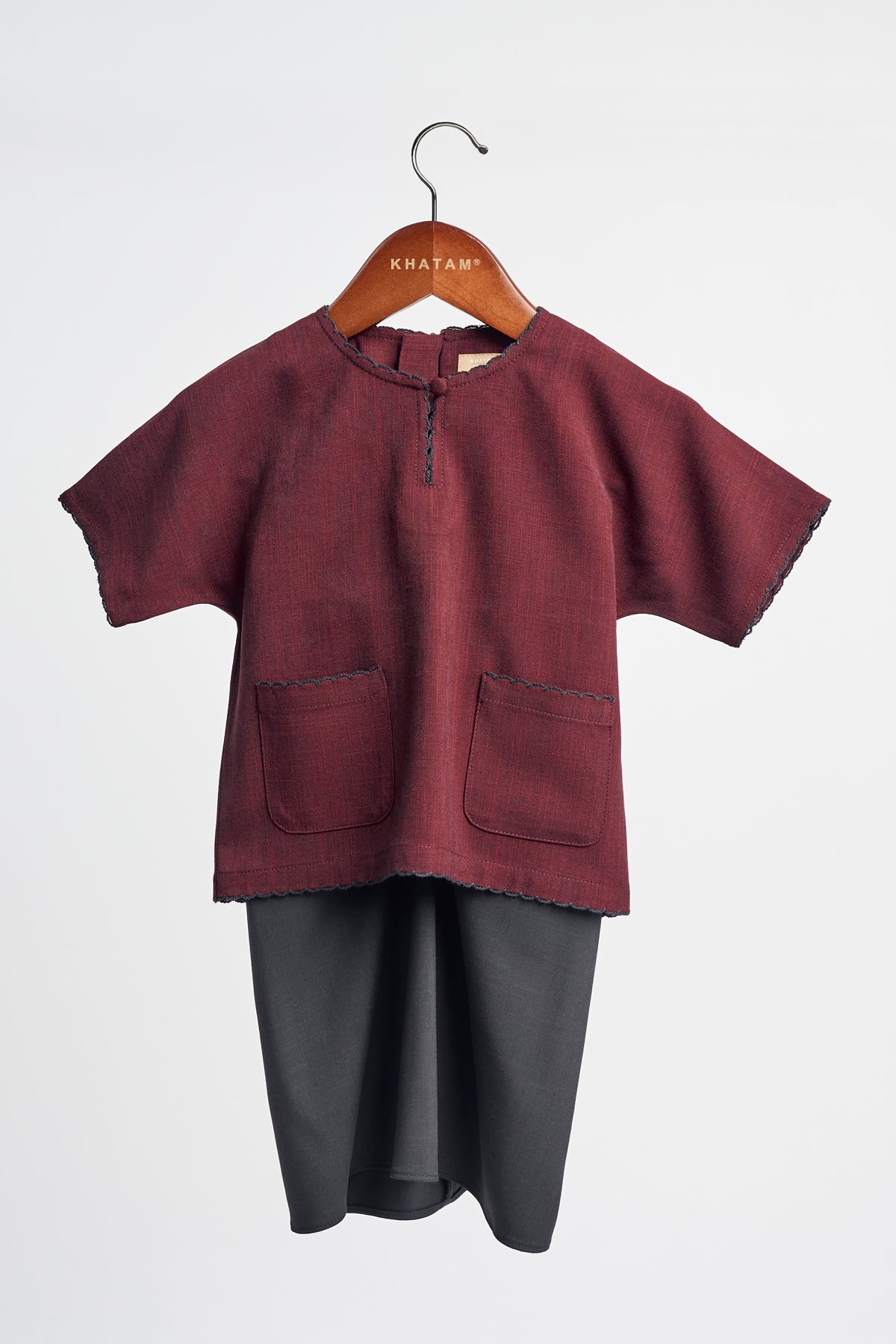 Kemudi Baby Girl Baju Kurung - Red Black