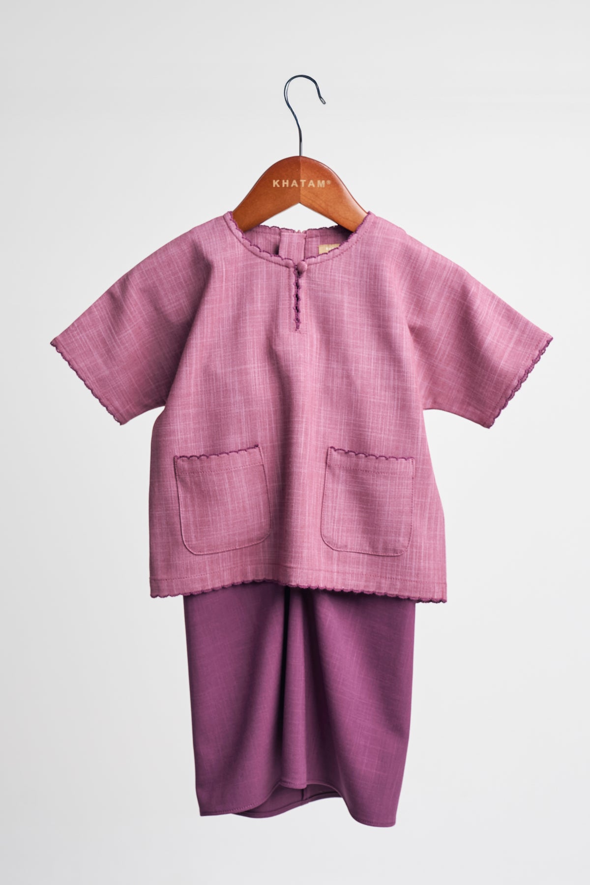 Kemudi Baby Girl Baju Kurung - Mulberry Pink