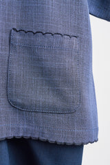 Kemudi Baby Girl Baju Kurung - Dark Blue