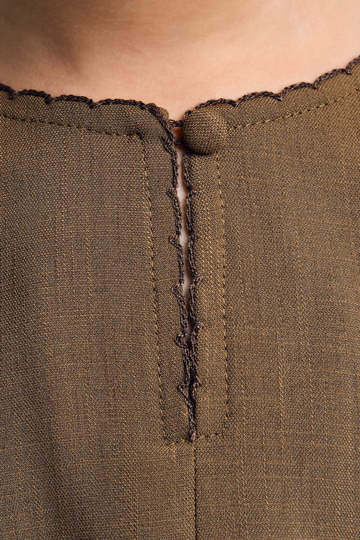 Kemudi Girls Baju Kurung - Olive Brown