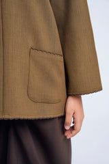 Kemudi Girls Baju Kurung - Olive Brown