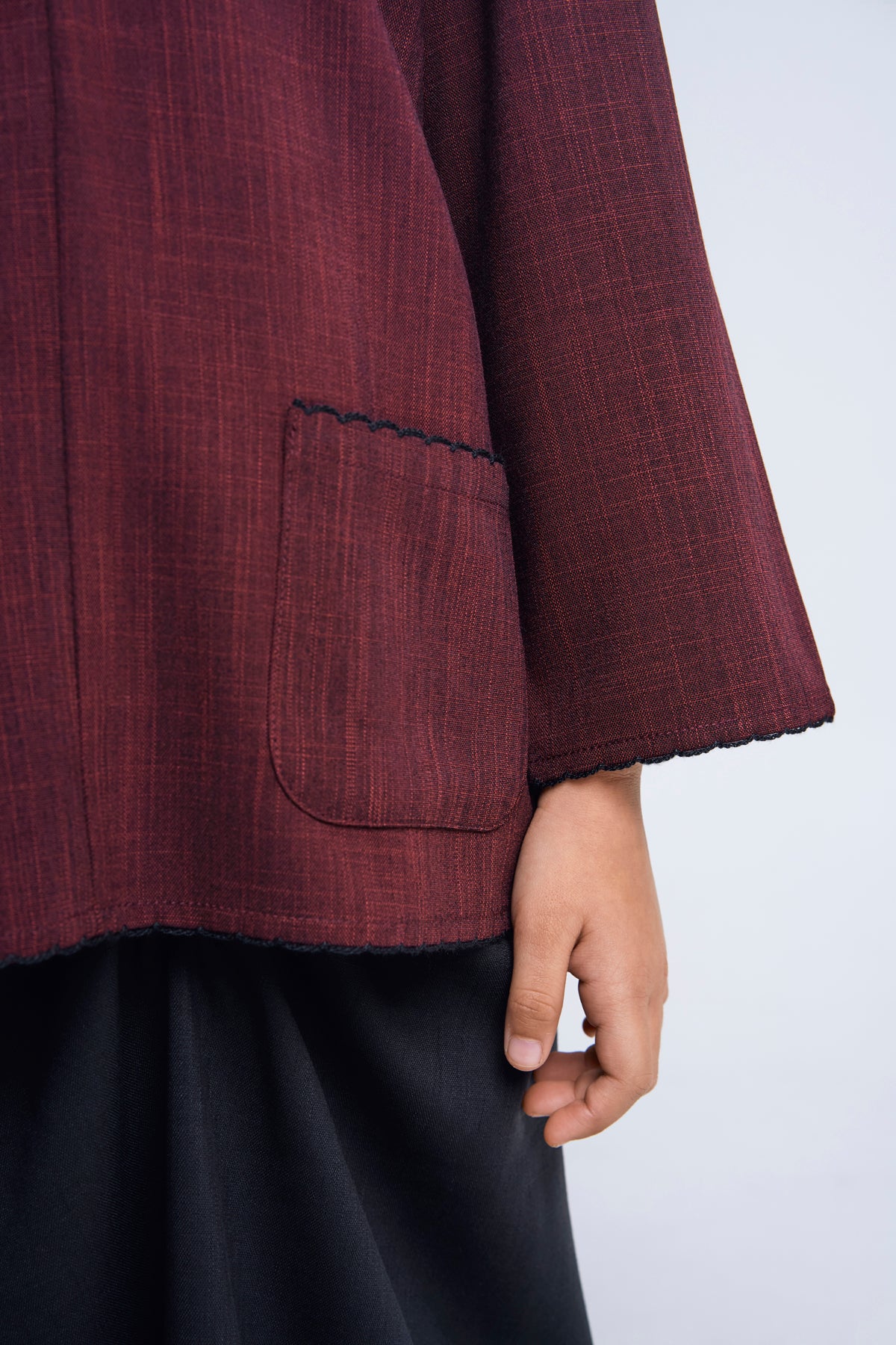 Kemudi Girls Baju Kurung - Red Black