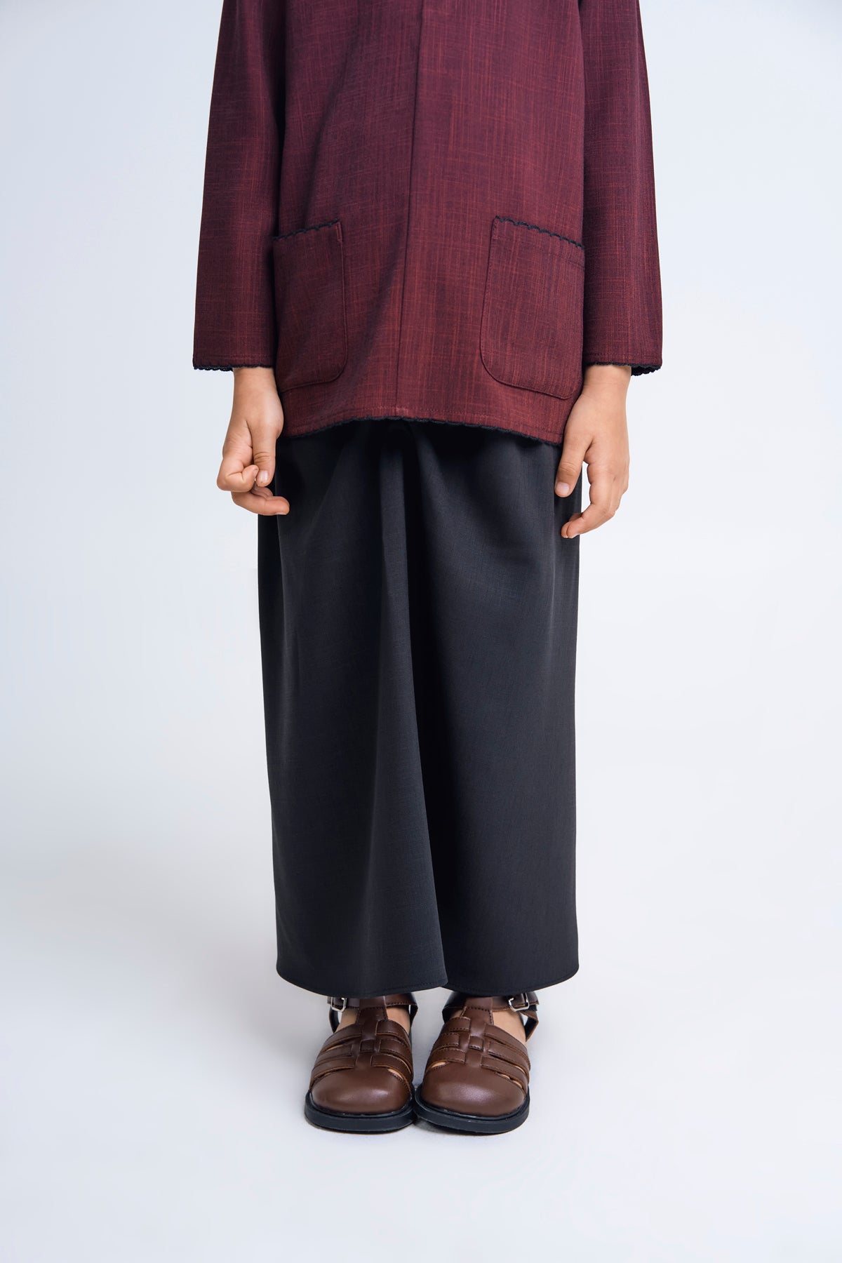 Kemudi Girls Baju Kurung - Red Black