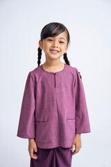 Kemudi Girls Baju Kurung - Mulberry Pink