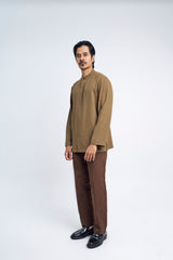 Kemudi Modern Fit Long Sleeves Top - Olive