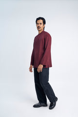 Kemudi Modern Fit Long Sleeves Top - Red