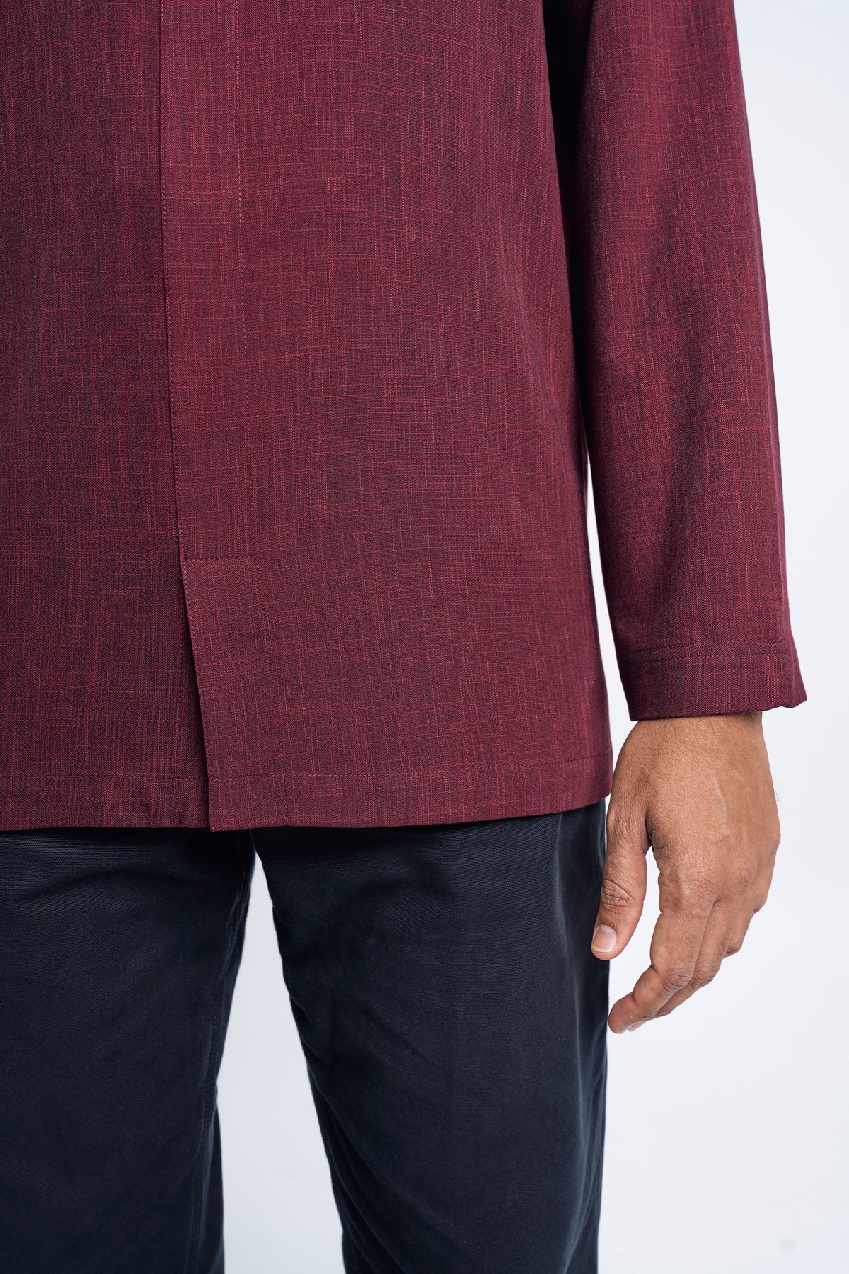 Kemudi Modern Fit Long Sleeves Top - Red