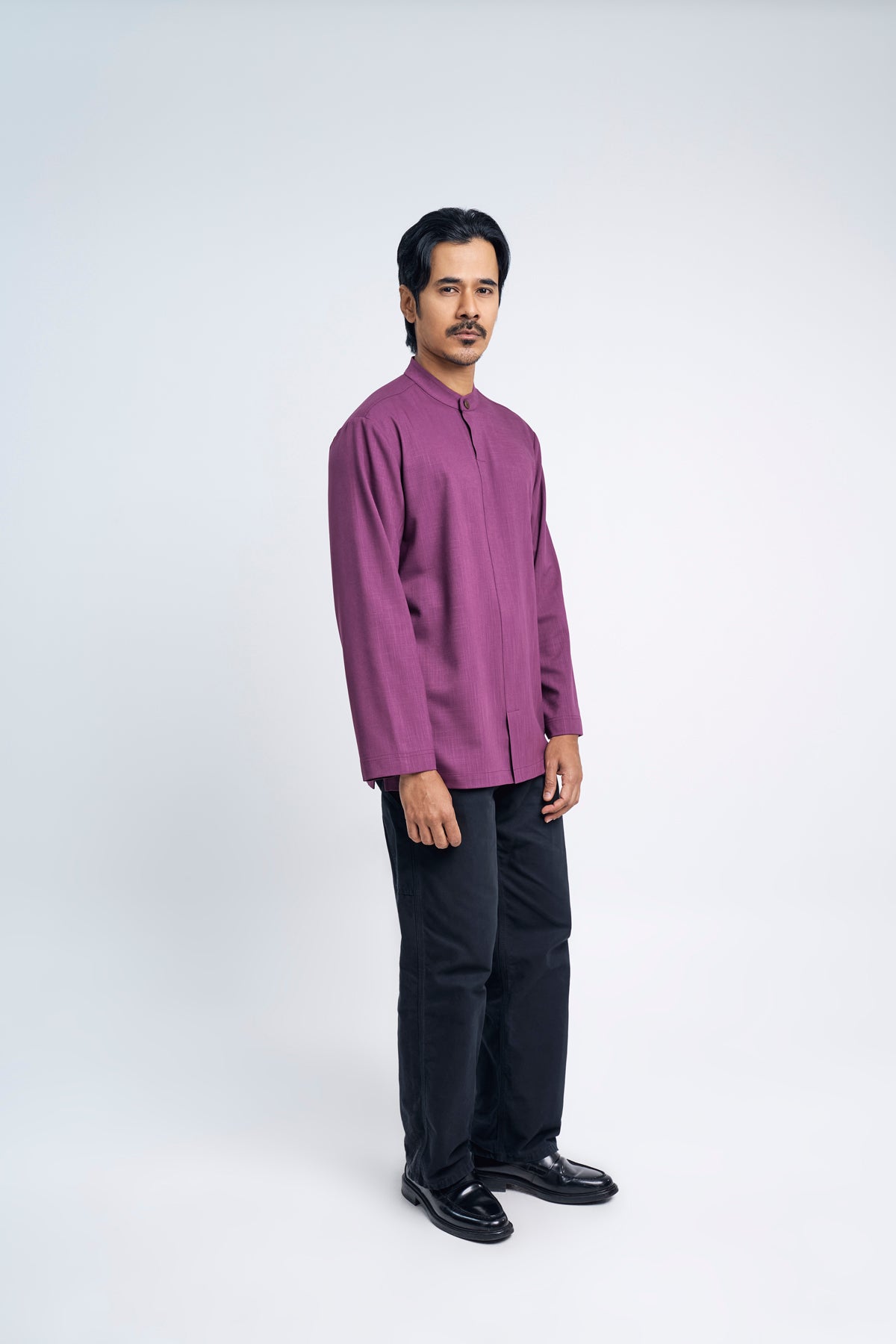 Kemudi Modern Fit Long Sleeves Top - Mulberry