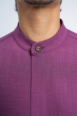 Kemudi Modern Fit Long Sleeves Top - Mulberry
