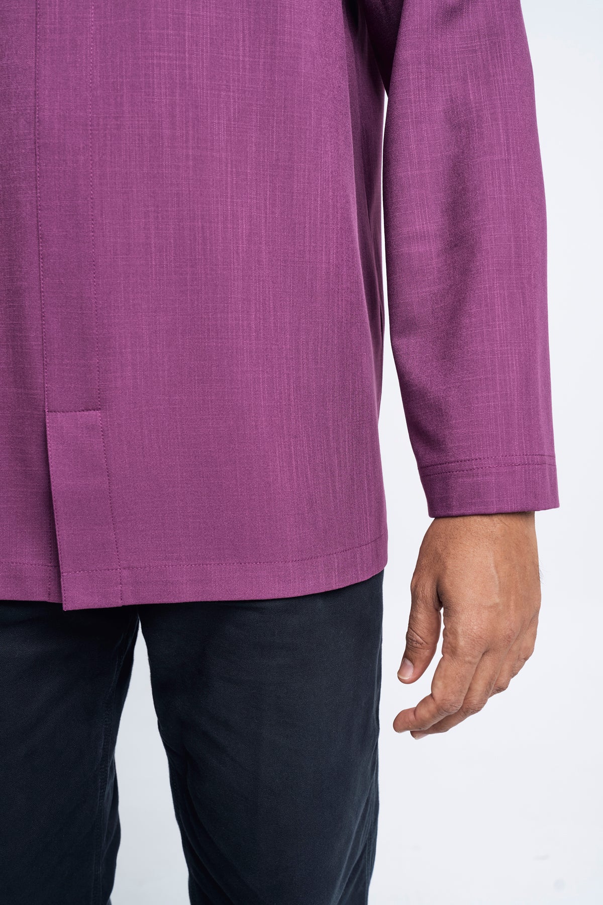 Kemudi Modern Fit Long Sleeves Top - Mulberry