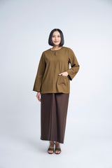 Kemudi Women Baju Kurung Kedah - Olive Brown