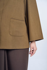 Kemudi Women Baju Kurung Kedah - Olive Brown