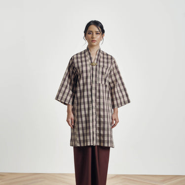 Woman Series Kesoom Kebaya Lepas - Checkered Brown