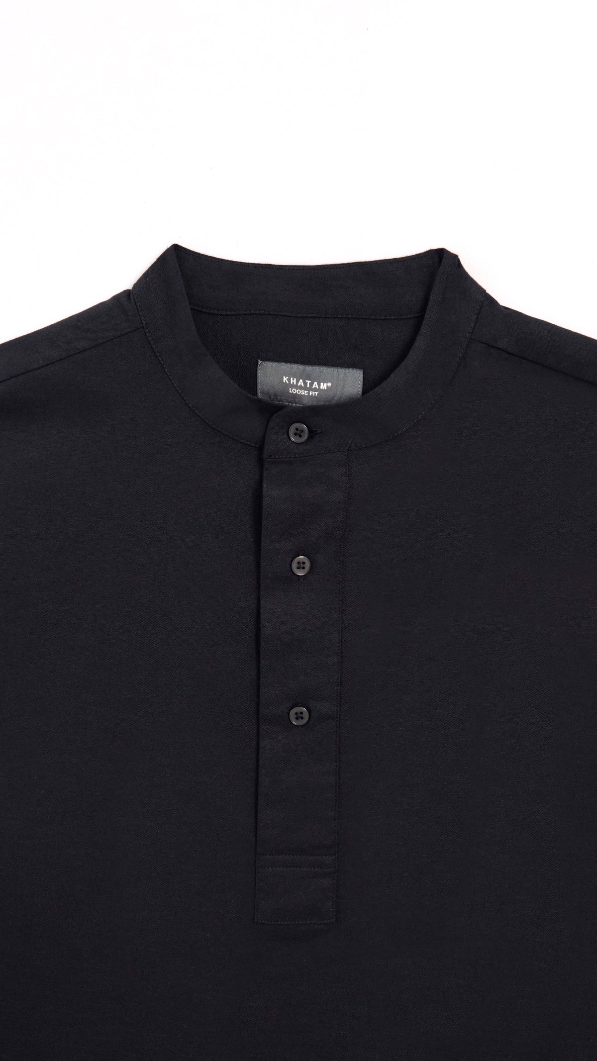 Kuadra Loose Fit Men Top Quarter Sleeve - Black