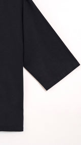 Kuadra Loose Fit Men Top Quarter Sleeve - Black