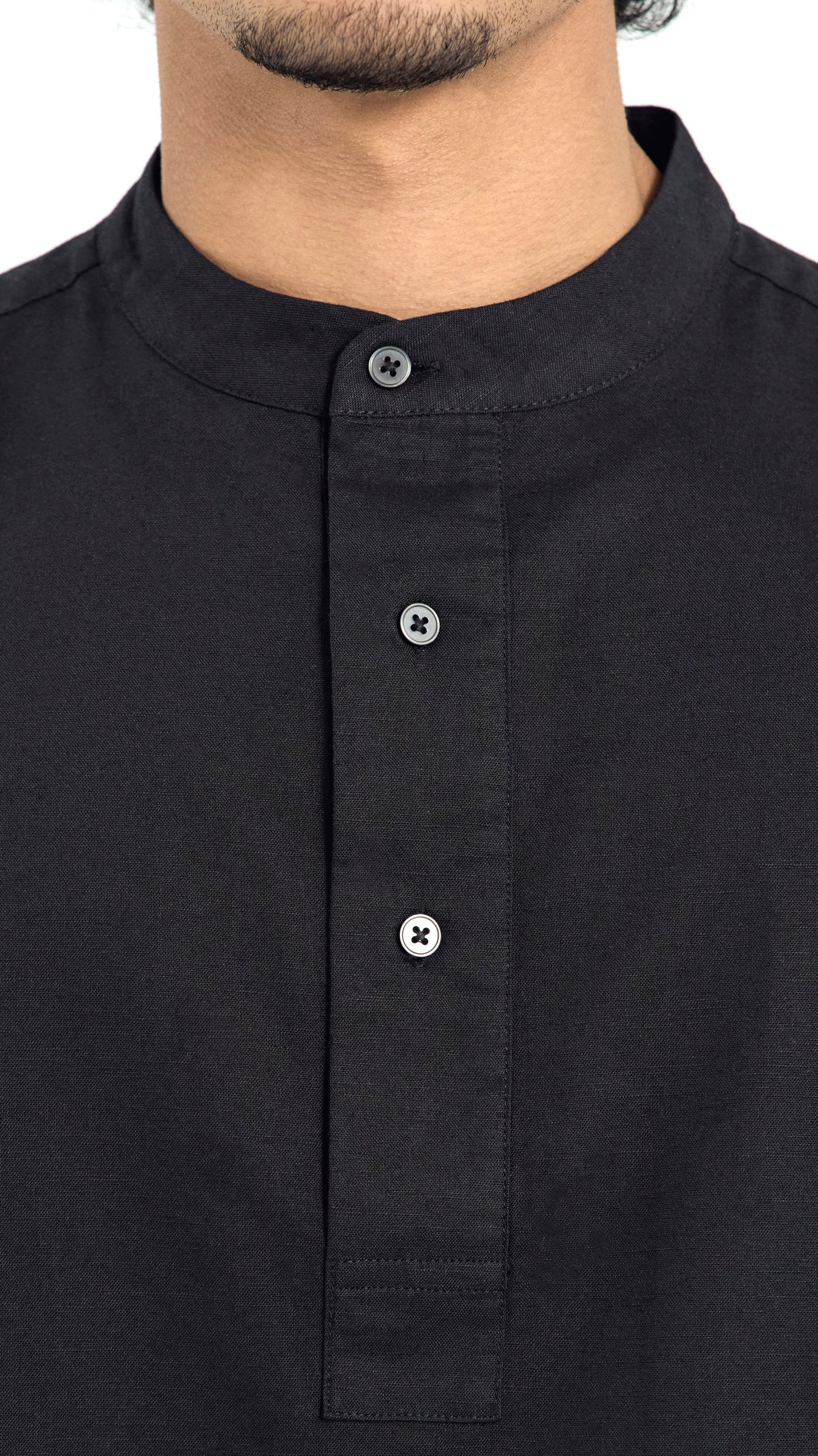Kuadra Loose Fit Men Top Quarter Sleeve - Black