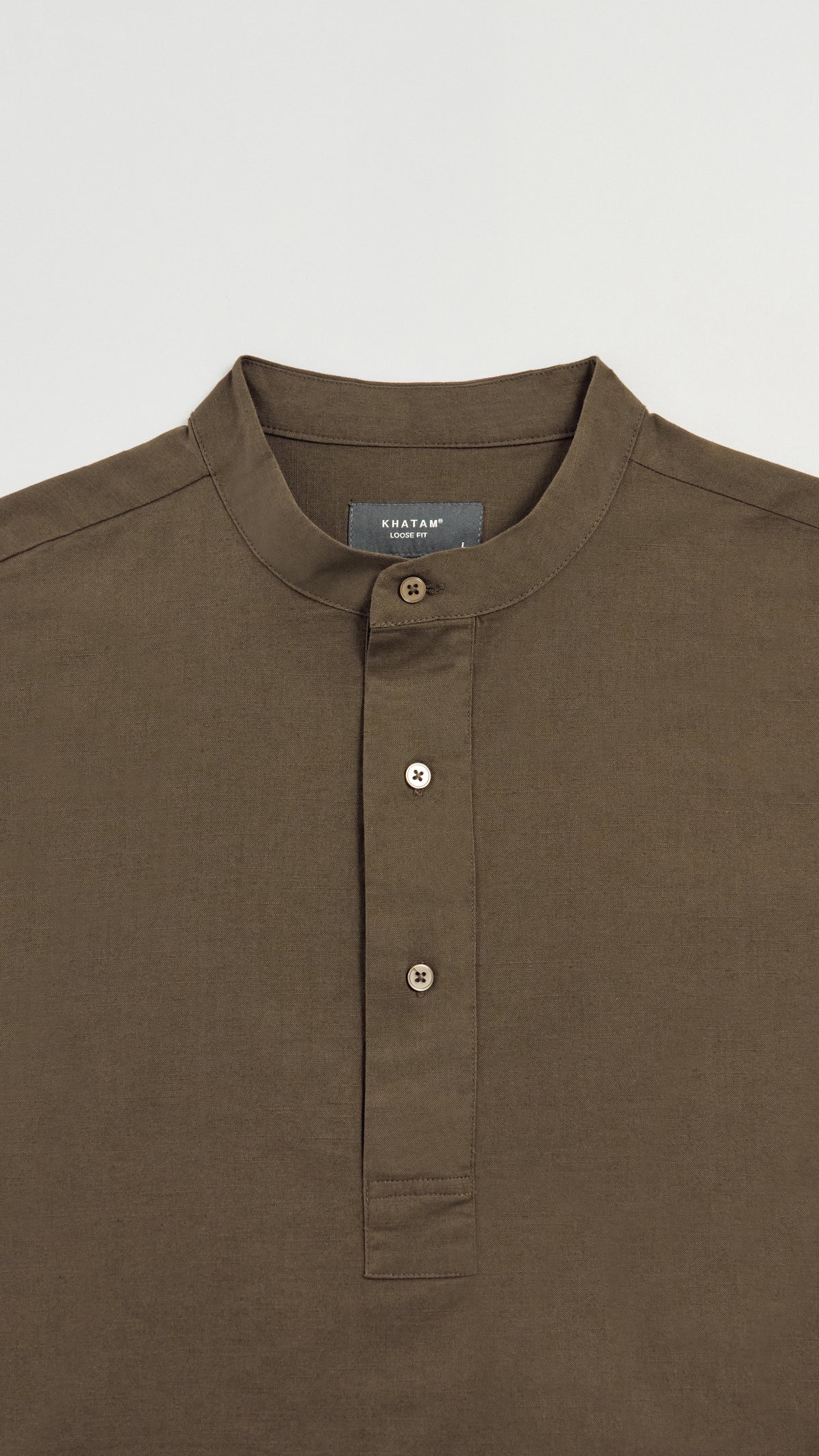 Kuadra Loose Fit Men Top Quarter Sleeve - Burnt Olive