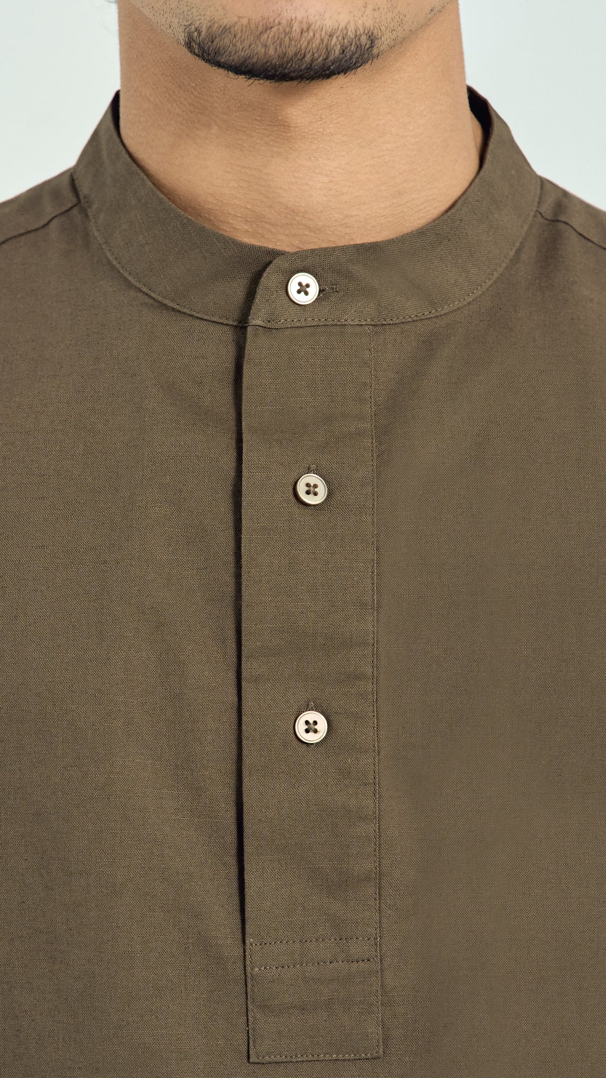 Kuadra Loose Fit Men Top Quarter Sleeve - Burnt Olive