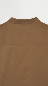 Kuadra Loose Fit Men Top Quarter Sleeve - Brown