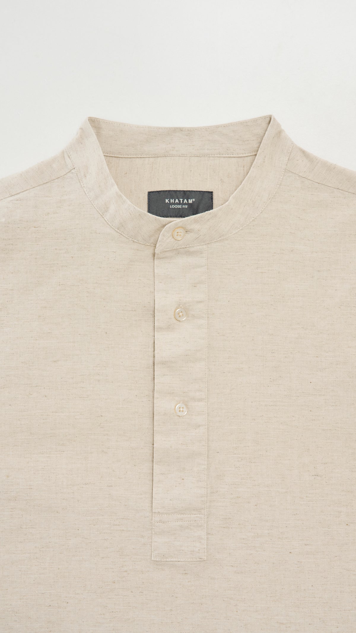 Kuadra Loose Fit Men Top Quarter Sleeve - Sand Beige