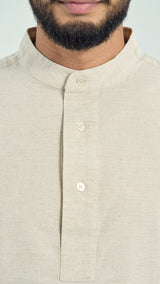 Kuadra Loose Fit Men Top Quarter Sleeve - Sand Beige
